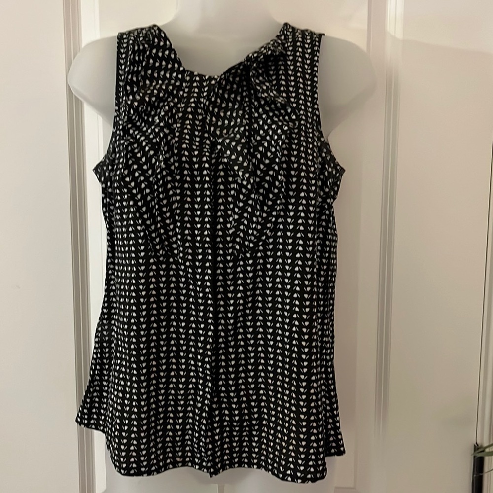Loft black and white polka dot dressy tank